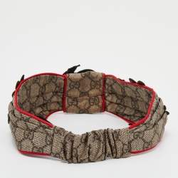 Pre Owned Gucci Beige Snake & Floral Patch Limited Edition Silk Head Band