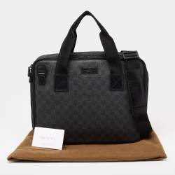 Pre Owned Gucci Black GG Supreme Canvas Laptop Case Bag