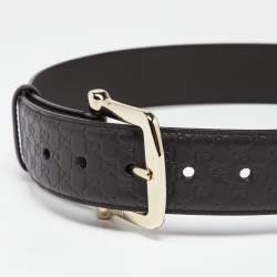 Gucci Dark Brown Microguccissima Leather Buckle Belt 75CM