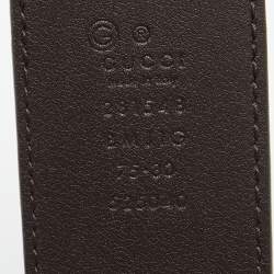 Gucci Dark Brown Microguccissima Leather Buckle Belt 75CM