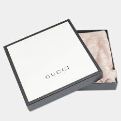 Pre Owned Gucci Pink Guccissima Jacquard Wool & Silk Shawl