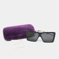 Pre Owned Gucci Black GG0434S Oversized Square Sunglasses