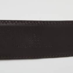 مملوكة مسبقًا حزام غوتشي جلد غوتشيسيما بيج حرف جي متشابك 90 سم