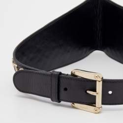 مملوكة مسبقًا Gucci Black Leather Embellished Waist Belt 70 CM