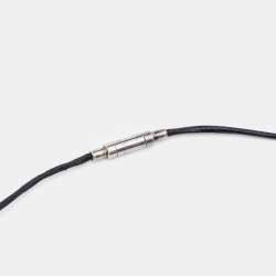 Pre Owned Gucci Sterling Silver Gemini Zodiac Pendant Cord Necklace