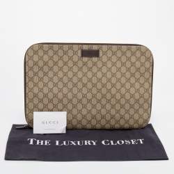 Gucci Beige/Ebony GG Supreme Canvas Portfolio