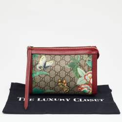 Gucci Multicolor Tian GG Supreme Canvas and Leather Cosmetic Pouch