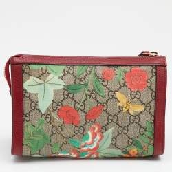 Gucci Multicolor Tian GG Supreme Canvas and Leather Cosmetic Pouch