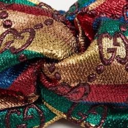 Pre Owned Gucci Metallic Rainbow GG Supreme Turban