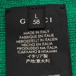 Pre Owned Gucci Red & Green GG Webstripe Wool Headband
