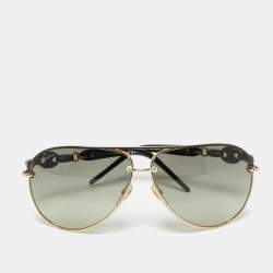 Pre Owned Gucci Black GG4225/S Gradient Aviator Sunglasses