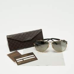 Pre Owned Gucci Black GG4225/S Gradient Aviator Sunglasses