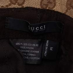 مملوكة مسبقًا Gucci Beige Web Detail GG Canvas Bucket Hat M 