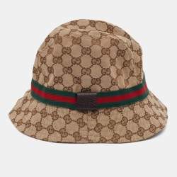 Gucci Jumbo GG Canvas Bucket Hat, Size M, Beige