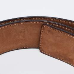 Pre Owned Gucci Black Guccissima Leather Interlocking G Buckle Belt 85CM