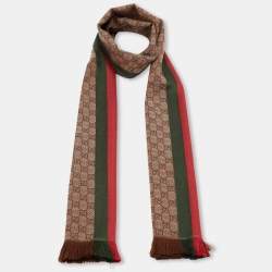 Wool shawl with web detail by Gucci