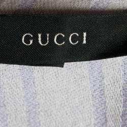 Gucci Lilac GG Monogram Wool & Silk Fringed Shawl 