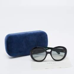 Pre Owned Gucci Black/Web GG0712S Round Sunglasses