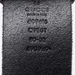 Pre Owned حزام غوتشي جي جي مارمونت جلد أسود بإبزيم 80 سم