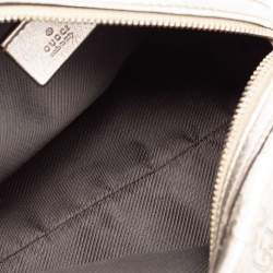 Pre Owned Gucci Metallic Gold GG Leather Pouch