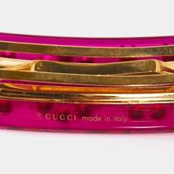 Pre Owned Gucci Fuchsia Pink Crystal Embellished Barrette