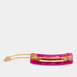 Pre Owned Gucci Fuchsia Pink Crystal Embellished Barrette