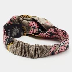 Pre Owned  Gucci Multicolor Bengal Tiger Print Silk GG Headband