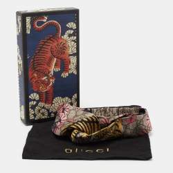 Pre Owned  Gucci Multicolor Bengal Tiger Print Silk GG Headband