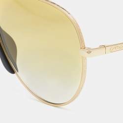 Gucci Gold Tone/Yellow Gradient GG0432S Aviator Sunglasses