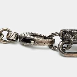 Pre Owned Gucci Sterling Silver Garden Feline Charm Bracelet