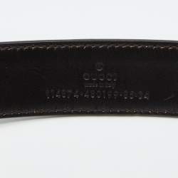 Gucci Beige/Turquoise Blue GG Canvas And Leather Interlocking G Buckle Belt 85 CM