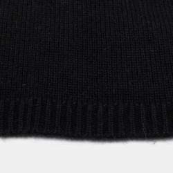 Pre Owned Gucci Black Cashmere Logo Studded Beanie M