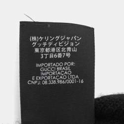 Pre Owned Gucci Black Cashmere Logo Studded Beanie M