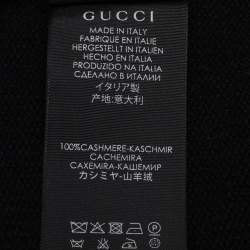Pre Owned Gucci Black Cashmere Logo Studded Beanie M