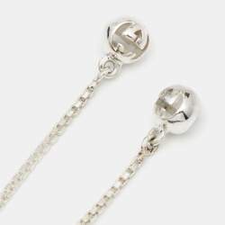 Gucci Bi-color Stone & Wood Beaded Sterling Silver Adjustable Bracelet 17