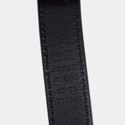 Pre Owned Gucci Black Leather GG Marmont Buckle Slim Belt 95 CM