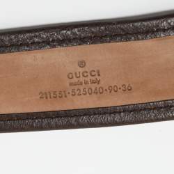 مملوكة مسبقًا Gucci Brown/Beige GG Canvas and Leather Heart Buckle Belt 90CM