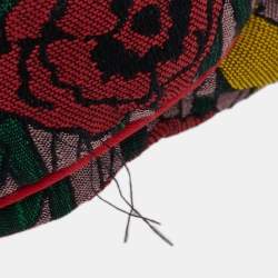 Gucci Red Floral Jacquard Silk Headband 