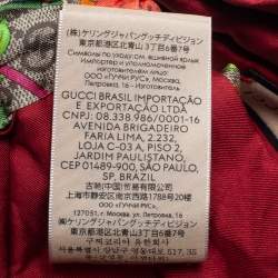 Pre Owned Gucci Beige/Red GG Flora Print Silk Headband