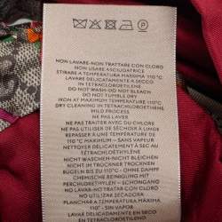 Pre Owned Gucci Beige/Red GG Flora Print Silk Headband