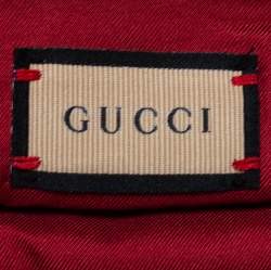 Pre Owned Gucci Beige/Red GG Flora Print Silk Headband