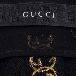 Gucci Black GG Lurex Woven Silk Cashmere Scarf 