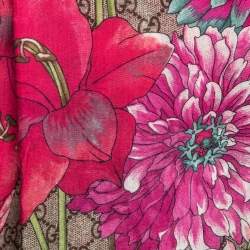 Gucci Brown GG Bouquet Print Square Scarf 