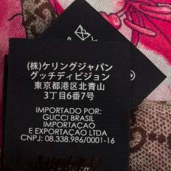 Gucci Brown GG Bouquet Print Square Scarf 