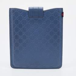 Gucci Blue Guccissima Leather iPad Case