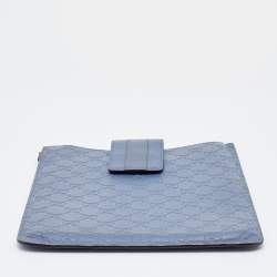 Gucci Blue Guccissima Leather iPad Case