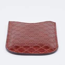 Pre Owned Gucci Rust Orange Microguccissima Patent Leather Blackberry Phone Case