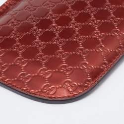 Pre Owned Gucci Rust Orange Microguccissima Patent Leather Blackberry Phone Case