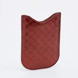Pre Owned Gucci Rust Orange Microguccissima Patent Leather Blackberry Phone Case