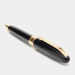 Gucci GG Black Lacquer Gold Tone Ballpoint Pen